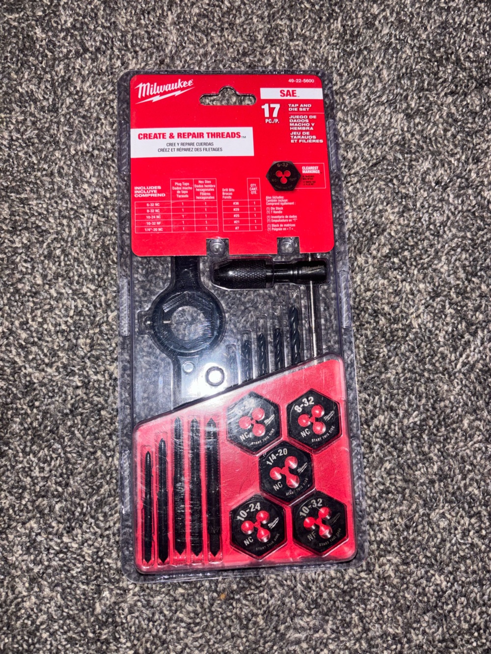 Milwaukee 17-Piece Tap and Die Set - Red and Black